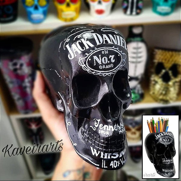 Caveira Jack Daniel's - Grande - Fechada ou Porta Treco