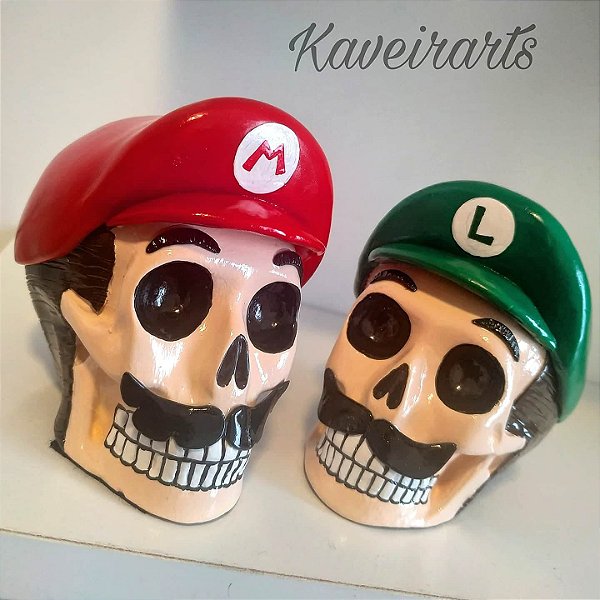 Caveiras Mario e Luigi (Pequena)