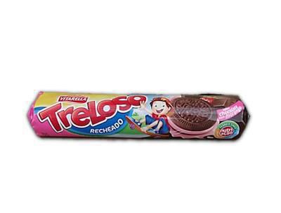 BISCOITO VITARELLA 120G RECH TRELOSO CHOCOLATE C/MORANGO