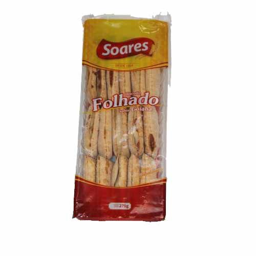 BISCOITO SOARES 270G FOLHADO GOIABA