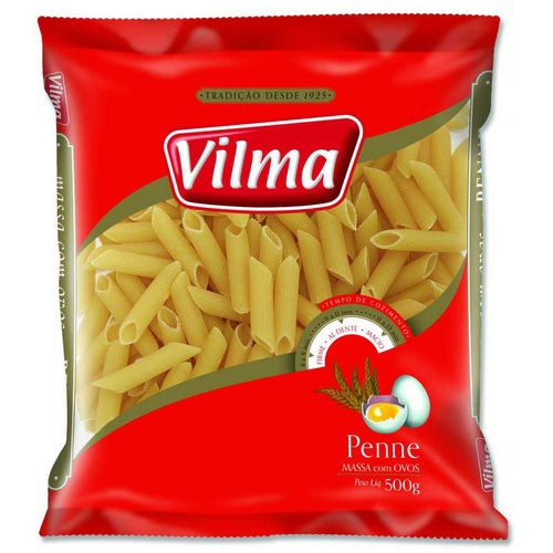 MASSA VILMA 500G PENNE COM OVOS