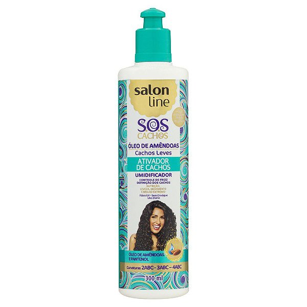 ATIVADOR CACHOS SALON LINE 300ML OLEO DE AMENDOAS