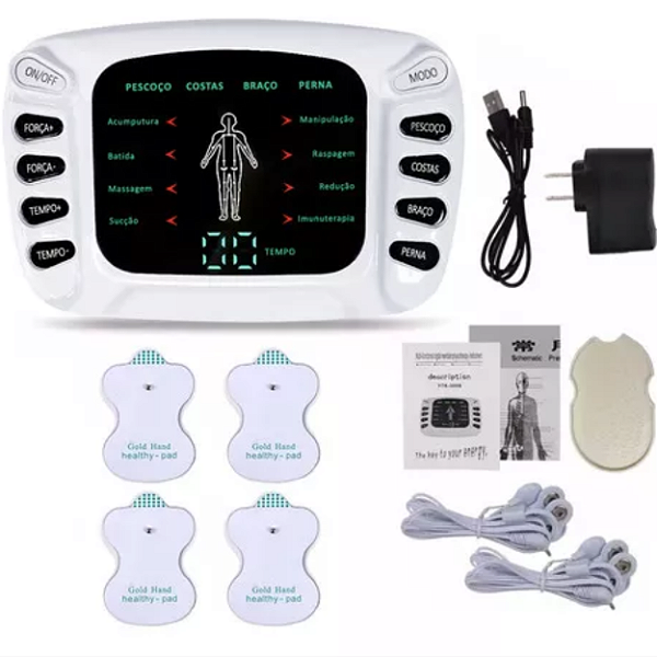 Aparelho Fisioterapia Portátil Choque Pulso Elétrico Digital