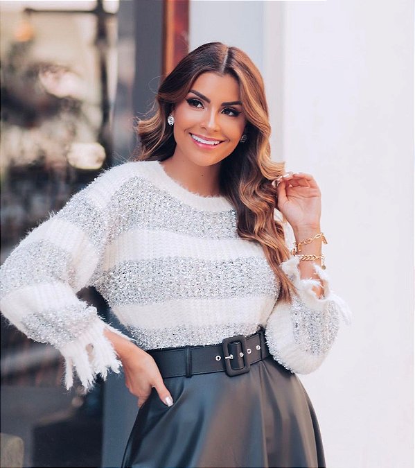 Blusa Tricot Listras Lurex