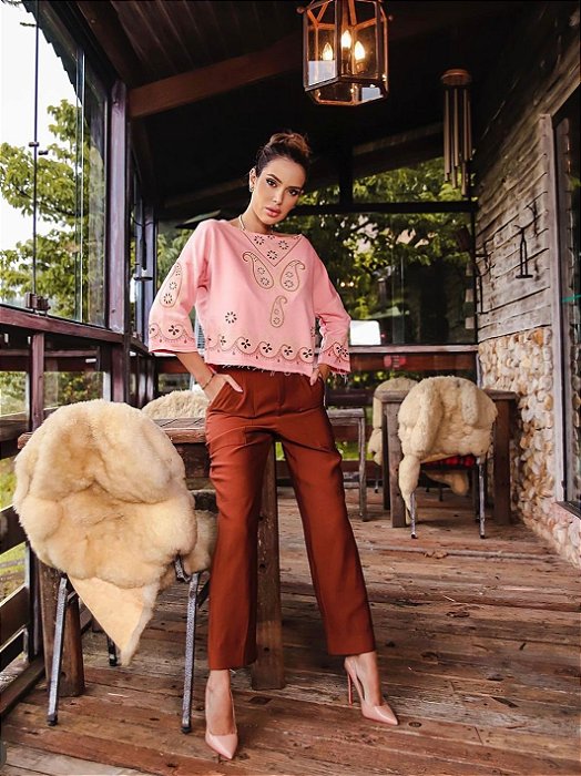 Blusa Moletom Rose P