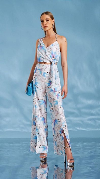 Conjunto Calça Pantalona Com Blusa Butterfly