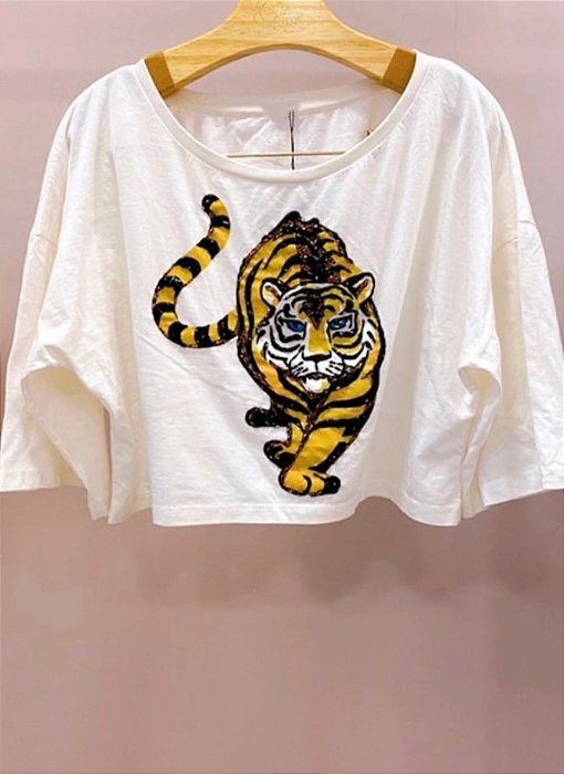 T-shirt Bordada Onça