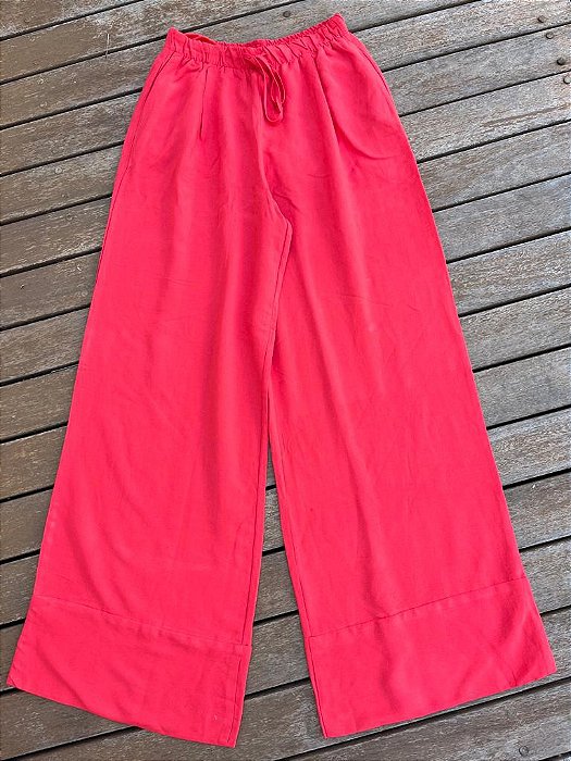 Calça Palazzo  Com Amarração Cintura Alta