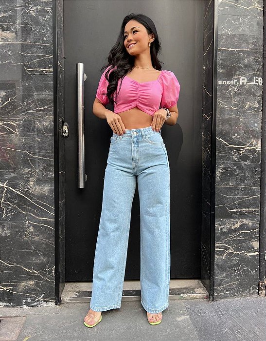 Calça Jeans Wide Leg Clara