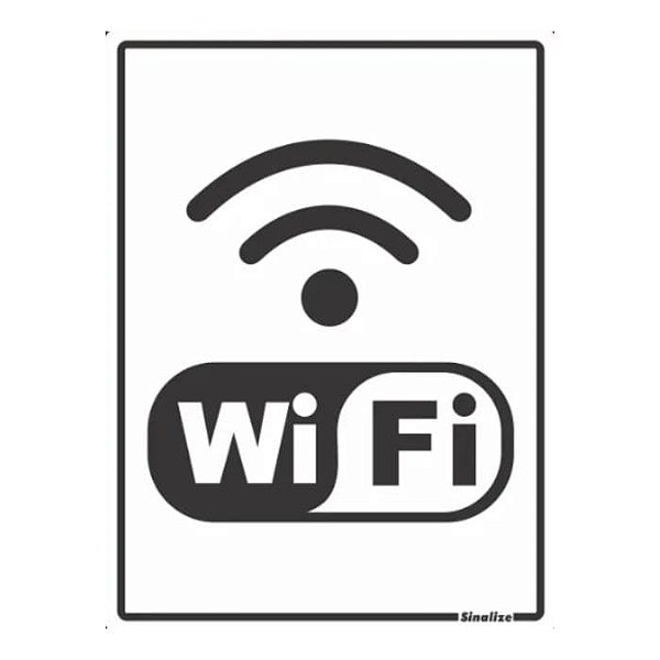Placa para sinalização wifi 15x20cm Sinalize