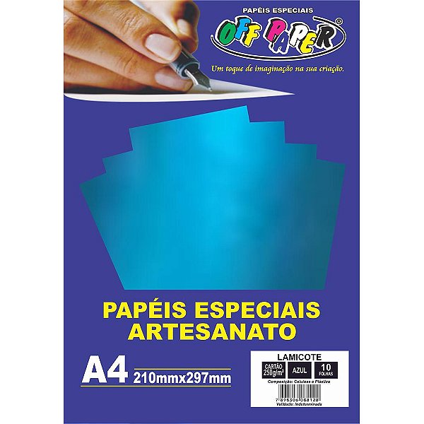 Papel Lamicote Azul A4 250g 10fls