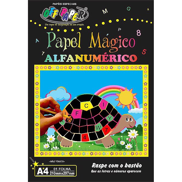 Papel Mágico Alfanumérico A4 1Fl c/bastão