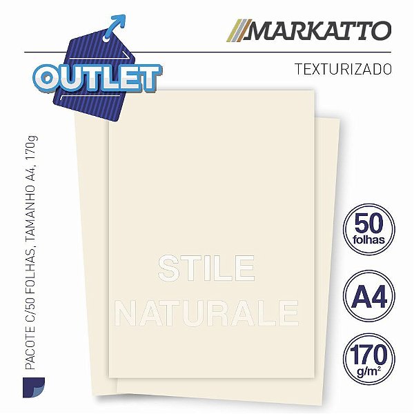 50 Folhas Markatto Stile Naturale 170g/m2 - Formato A4