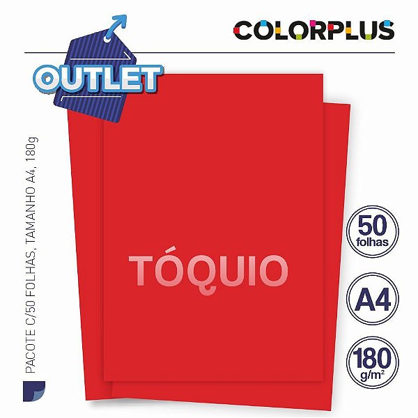 50 Folhas Color Plus Tóquio 180g/m2 - Formato A4