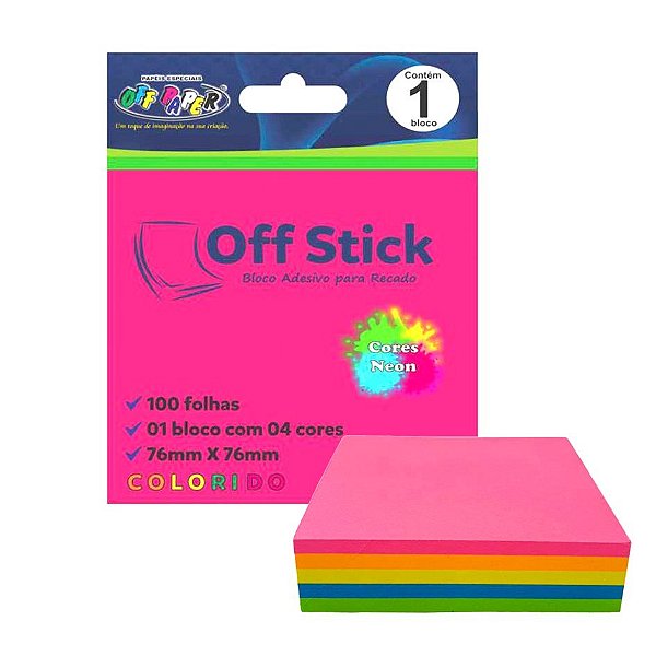 Off Stick - Bloco Adesivo Para Recado 76Mm X 76Mm