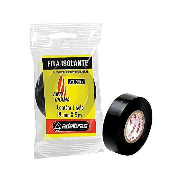 FITA ISOLANTE ANTICHAMA FLOW PACK 19MM X 5M  PRETA