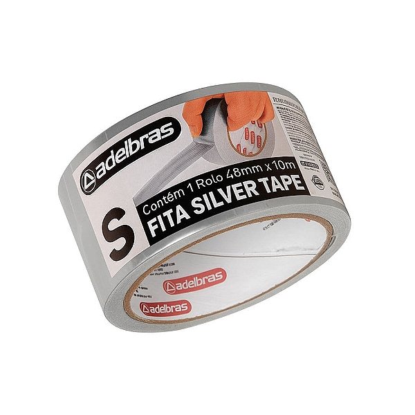 FITA MULTI USO TIPO SILVER TAPE PRATA 48MM X 10M