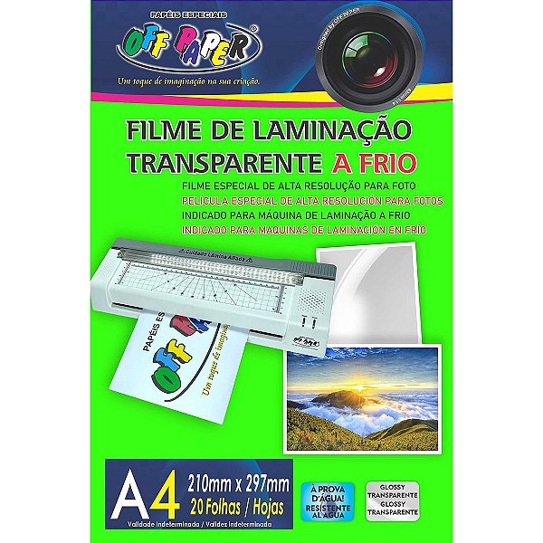 Filme De Laminacao Transparente A Frio A4 20 Fls