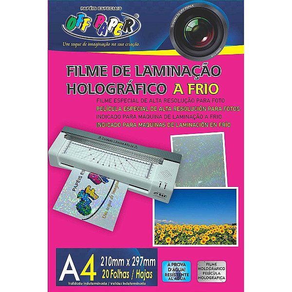 Filme De Laminacao Holografico A Frio A4 20 Fls