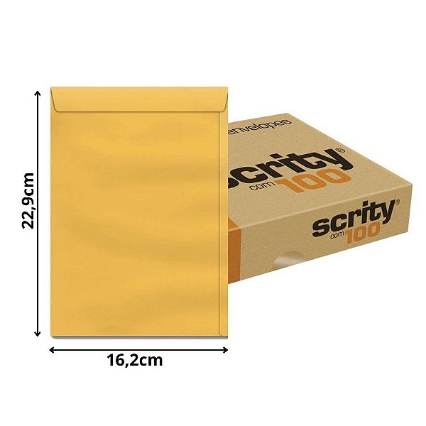 ENVELOPE SCRITY 162X229 SACO KRAFT OURO 80G C/100