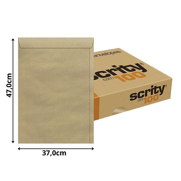 ENVELOPE SCRITY 370X470 SACO KRAFT NATURAL 80G C/100