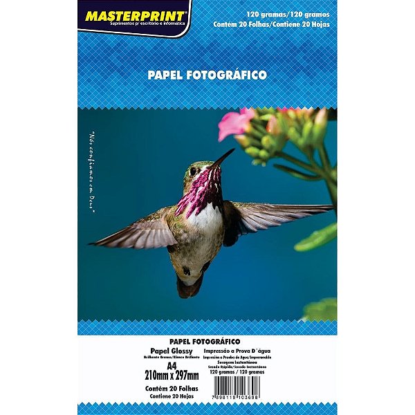 PAPEL FOTO GLOSSY 120G/M² A4 - 20 FOLHAS MP