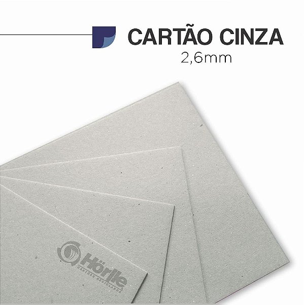 Cartão Cinza - 2,6mm,  pacote 50fls.,