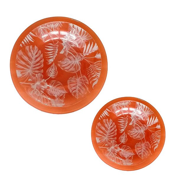 Aparelho de Jantar Modelo Amazônia 18 peças Opaline Composee Laranja/Branco.