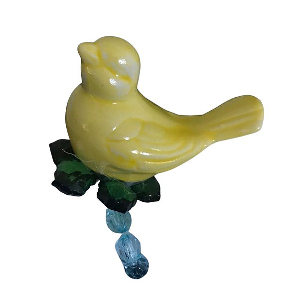 Jogo c/6 Porta Guardanapos Pássaro Porcelana Amarelo