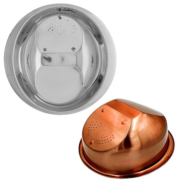Escorredor de Arroz Multiuso Aço Inox Rose Gold 26x10cm Wincy