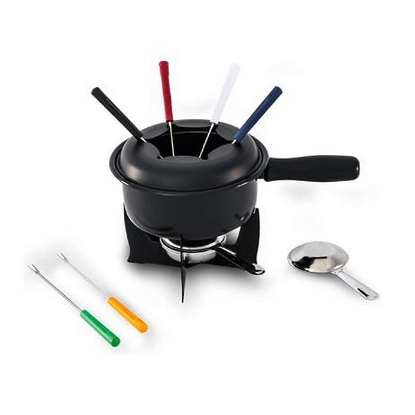 Conjunto para Fondue 10 Peças Preto.
