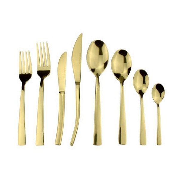 Faqueiro Ravel 48 Peças Aço Inox Champanhe PVD Fracalanza - Saldão