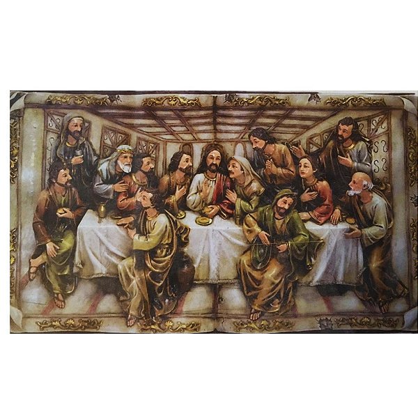 Santa/Ultima Ceia Em Forma De Livro Aberto 3D - 87x15x50cm