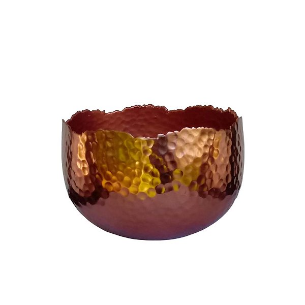 Vaso Cachepot Decorativo Cobre Martelado Ø15x10cm.