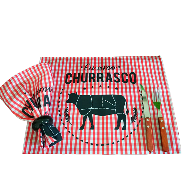 JOGO AMERICANO MESA POSTA CHURRASCO 30 PEÇAS - SALDÃO