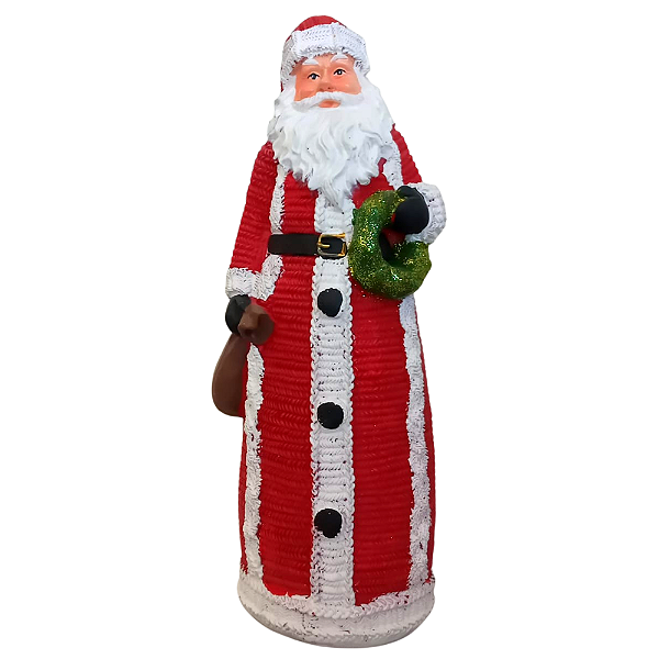 Enfeite Natalino Boneco Papai Noel Com Guirlanda 23,8cm