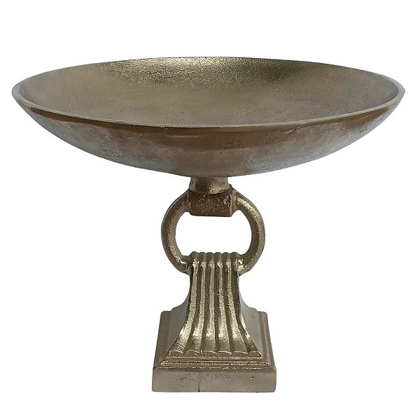 Centro de Mesa/Fruteira C/Pé Ø 28,5cm Alt. 25cm Alumínio Fundido