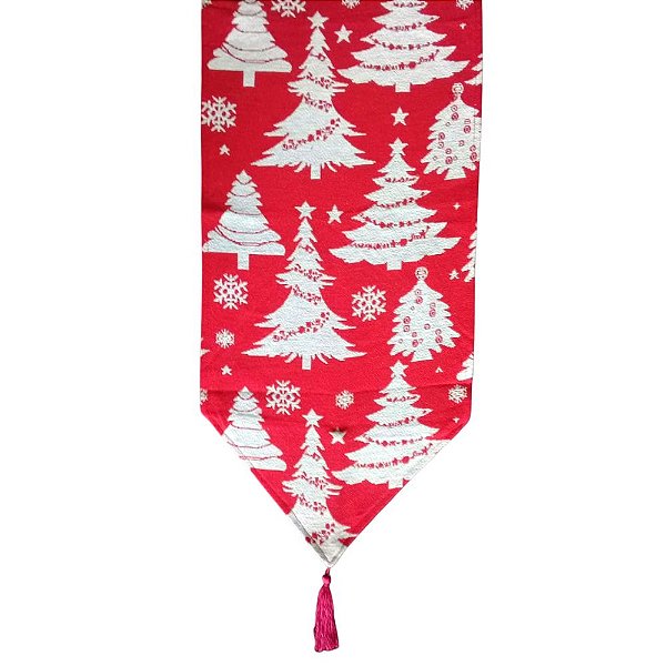 Trilho/Caminho de Mesa Natalino Árvore de Natal - Tecido Gobelem - 180x33cm SALDÃO.