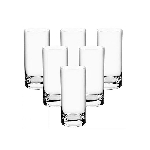 Jogo 6 Copos Long Drink Barware 350ml Larus Cristal Bohemia.