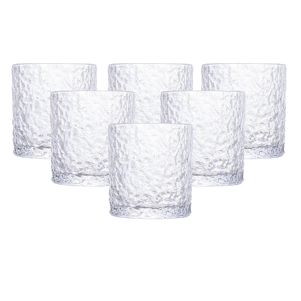 Jogo Com 6 Copos de Wisky 340ml Cristal Martelado Petra Lyor