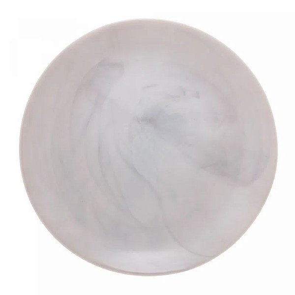 Jogo 6 Pratos de Sobremesa Granit Mármore Vidro Opalino 19cm Luminac