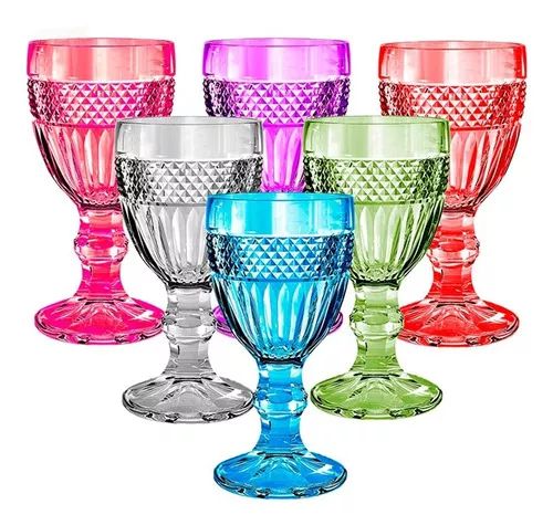 Jogo com 6 Taças Licor Vidro Colorido 60ml Palace L'Hermitage