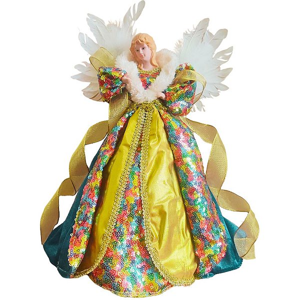 Anjo Decorativo Ponteira Para Árvore de Natal 30cm