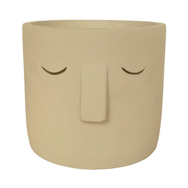 Cachepot Face Cimento 14,5x12cm Cor Areia Saldão