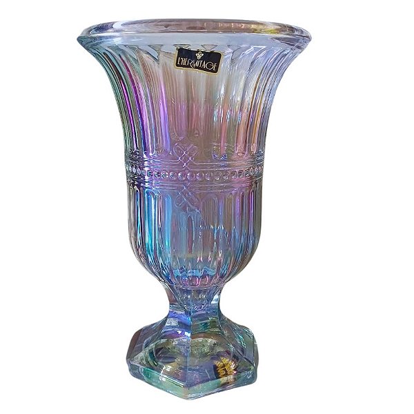 Vaso Floreiro com Pé Fratello Cristal Furta Cor 15x23x5cm L´hermitage.