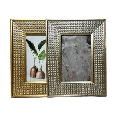Porta Retrato Points 10x15cm Dourado / Prata NewWay
