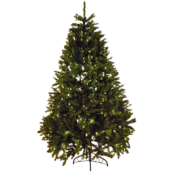 Árvore de Natal Iluminada 210cm 1.557 Hastes 650 Ledes Ganchos Automáticos.