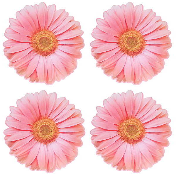 Jogo Americano 4 Peças Formato Flor Gerberas 45x45cm Tecido