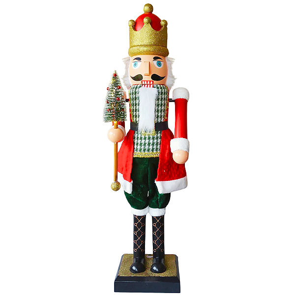 Soldado Quebra Nozes Natal Musical com Movimento e Leds 110x34x22cm Bivolt