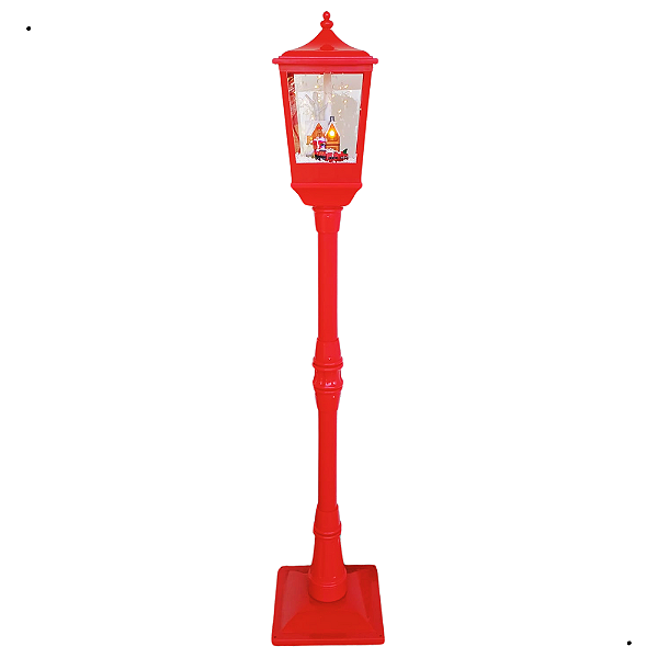 Poste Natalino Musical com Luz e Neve 135cm Enfeite de Natal Bivolt
